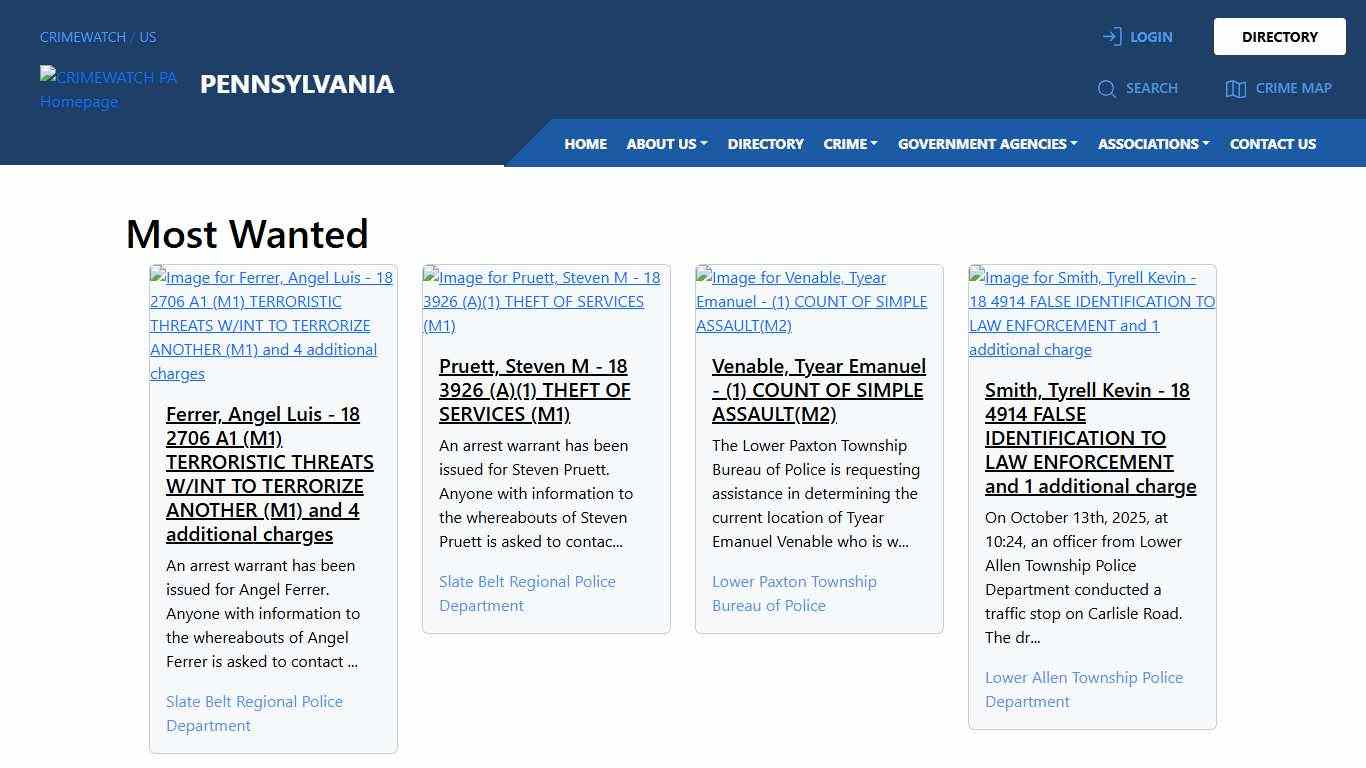 Pennsylvania Most Wanted CRIMEWATCH